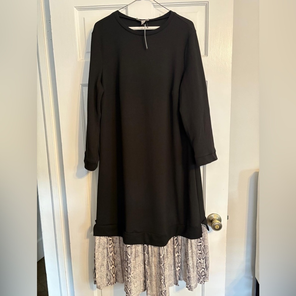 ASOS Black and Gray Long Sleeve Dress